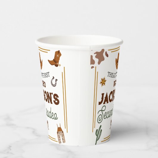 男の子は私の最初のロデオ・カウボーイの2番目の誕生日 紙コップ (右)