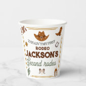 男の子は私の最初のロデオ・カウボーイの2番目の誕生日 紙コップ (正面)