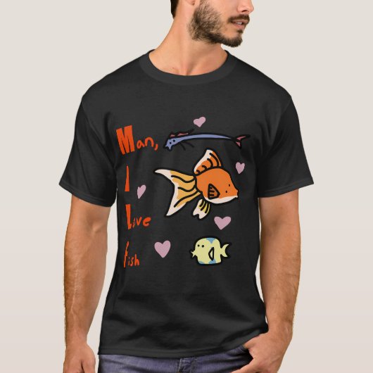 男の子は魚が大好き Tシャツ (正面)