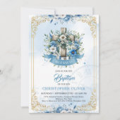 男の子への洗礼の招待 招待状 (正面)