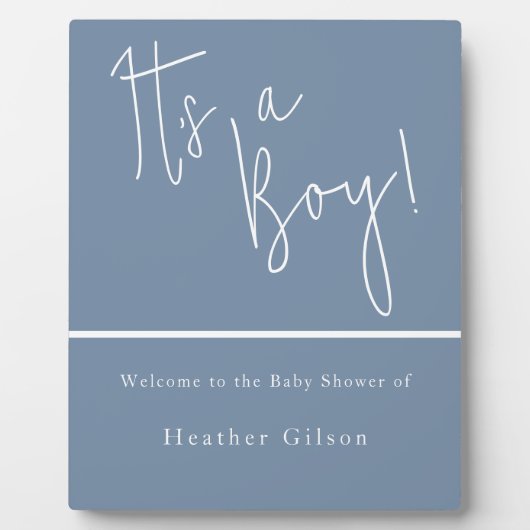 男の子ほこりっぽい青い赤ちゃんシャワー歓迎エントランス フォトプラーク (正面)