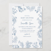 男の子ほこりっぽい青い陳腐な赤ちゃんシャワー 招待状 (正面)