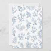 男の子ほこりっぽい青い陳腐な赤ちゃんシャワー 招待状 (裏面)