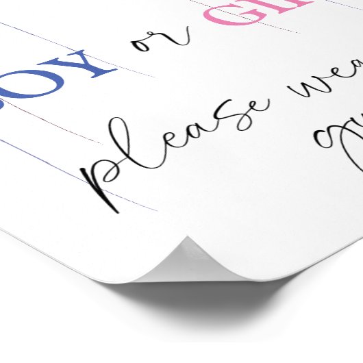 男の子または女の子お願い衣服あなたの推測ポスター ポスター (角)