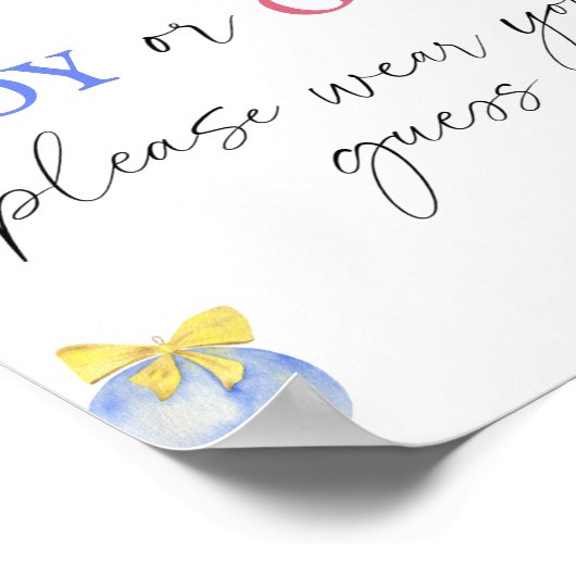 男の子または女の子お願い衣服あなたの推測ポスター ポスター (角)