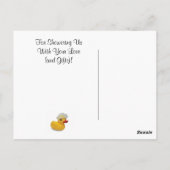 男の子または女の子のためのカスタムなベビーシャワーのサンキューカード ポストカード (裏面)