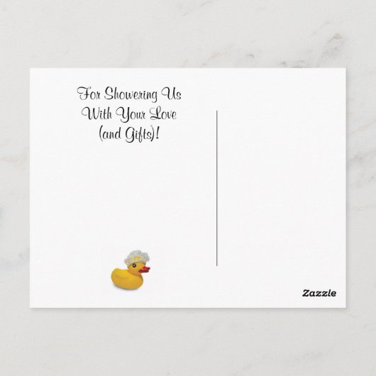 男の子または女の子のためのカスタムなベビーシャワーのサンキューカード ポストカード (裏面)