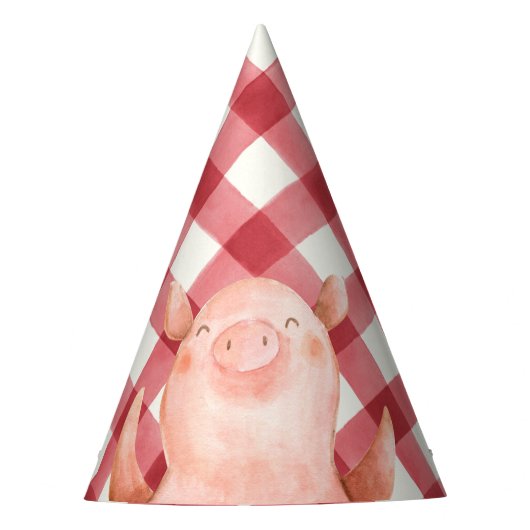 男の子または女の子のためのファームの誕生日パーティーパーティー帽子 パーティーハット (正面)