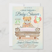 男の子または女の子のためのベビーシャワーをドライブ 招待状 (正面)