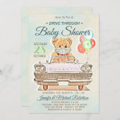 男の子または女の子のためのベビーシャワーをドライブ 招待状 (正面/裏面)