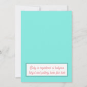 男の子または女の子のグリッターバルーンベビー性別の表示 招待状 (裏面)