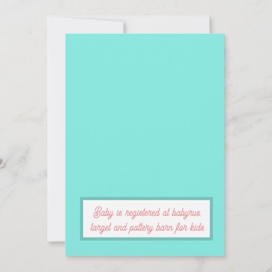 男の子または女の子のグリッターバルーンベビー性別の表示 招待状 (裏面)