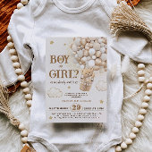 男の子または女の子のジェンダーがテディベアを明かす 招待状