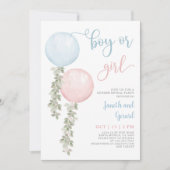 男の子または女の子のジェンダーが赤ちゃんのシャワーを明らかにする招待状 招待状 (正面)