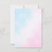 男の子または女の子のジェンダーが赤ちゃんのシャワーパーティーを明かす サンキューカード (裏面)