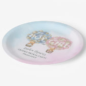 男の子または女の子のジェンダーが赤ちゃんのシャワーパーティーを明かす ペーパープレート (アングル)