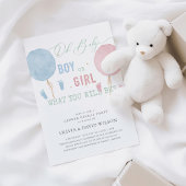 男の子または女の子のバルーン性別の表示パーティー 招待状