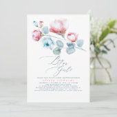 男の子または女の子のフローラジェンダーが赤ちゃんのシャワーを明らかにする 招待状 (スタンド正面)
