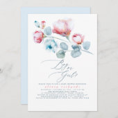 男の子または女の子のフローラジェンダーが赤ちゃんのシャワーを明らかにする 招待状 (正面/裏面)