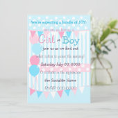 男の子または女の子のベビーのパーティー 招待状 (スタンド正面)