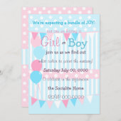 男の子または女の子のベビーのパーティー 招待状 (正面/裏面)