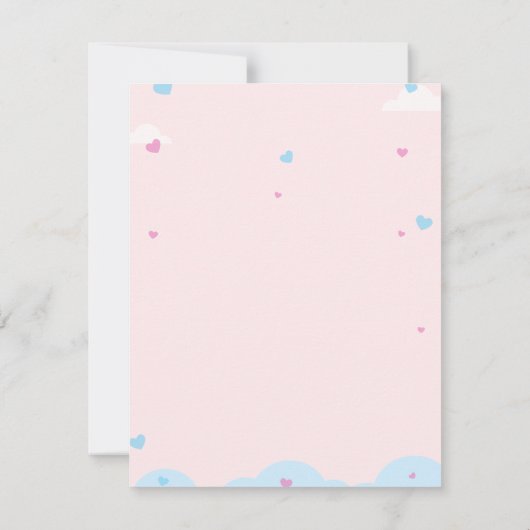 男の子または女の子のベビー足性別がパーティーを明らかにする サンキューカード (裏面)