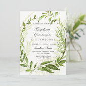 男の子または女の子のリース 洗礼/命名式 招待状 (スタンド正面)