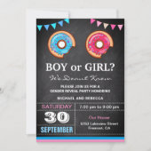 男の子または女の子のロナツジェンダーの表示パーティー 招待状 (正面)