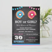 男の子または女の子のロナツジェンダーの表示パーティー 招待状 (スタンド正面)