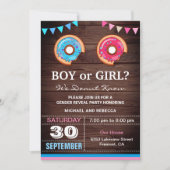 男の子または女の子のロナツジェンダーの表示パーティー 招待状 (正面)