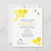 男の子または女の子の双子ANY AGE BEE誕生日パーティー 招待状 (正面)