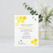 男の子または女の子の双子ANY AGE BEE誕生日パーティー 招待状 (スタンド正面)