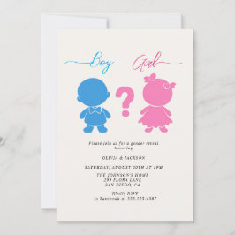 男の子または女の子の姿性別がパーティーを表示 招待状