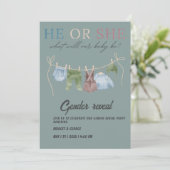 男の子または女の子の性別が明かすパーティー 招待状 (スタンド正面)