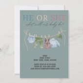 男の子または女の子の性別が明かすパーティー 招待状 (裏面)