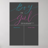 男の子または女の子の性別が灰色の予測記号を明らかにする ポスター (正面)