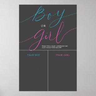 男の子または女の子の性別が灰色の予測記号を明らかにする ポスター