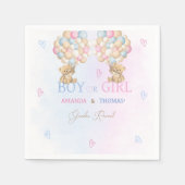 男の子または女の子の性別が装飾を明らかにする スタンダードカクテルナプキン (正面)