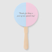 男の子または女の子の性別が赤ちゃんのシャワーを明らかにするベビー足 ハンドファン (裏面)