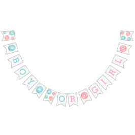 男の子または女の子の性別の暴露バナー バンティングフラッグ