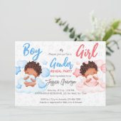 男の子または女の子の性別の表示パーティの招待状 招待状 (スタンド正面)