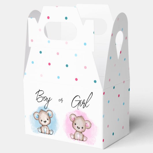 男の子または女の子の性別の表示パーティー フェイバーボックス (オープン)