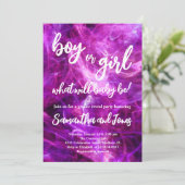 男の子または女の子の性別の表示パーティー 招待状 (スタンド正面)