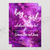 男の子または女の子の性別の表示パーティー 招待状 (正面/裏面)