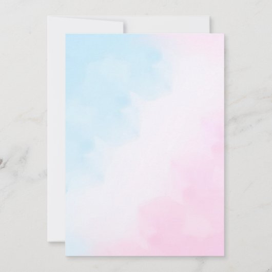 男の子または女の子の性別の表示パーティー 招待状 (裏面)