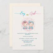 男の子または女の子の性別の表示パーティー 招待状 (正面/裏面)