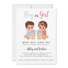 男の子または女の子の性別リビール招待状