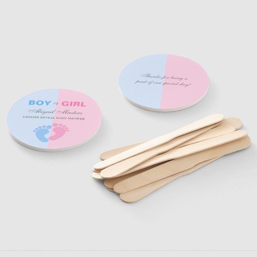 男の子または女の子の性明らかに赤ちゃんシャワーベビー足ハ ハンドファン (組立なし)