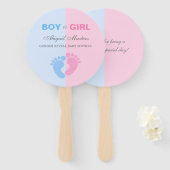 男の子または女の子の性明らかに赤ちゃんシャワーベビー足ハ ハンドファン (正面&裏面)