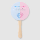 男の子または女の子の性明らかに赤ちゃんシャワーベビー足ハ ハンドファン (正面)